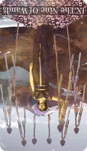 Reversed Nine of wands