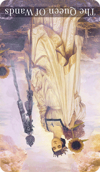 Reversed queen of wands