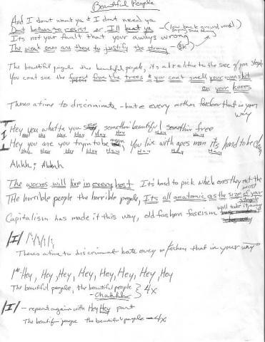 Manson writing