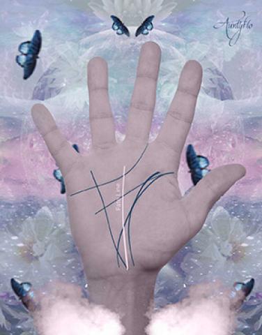 Fate line palmistry