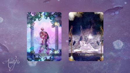 Justice And 5 Of Wands