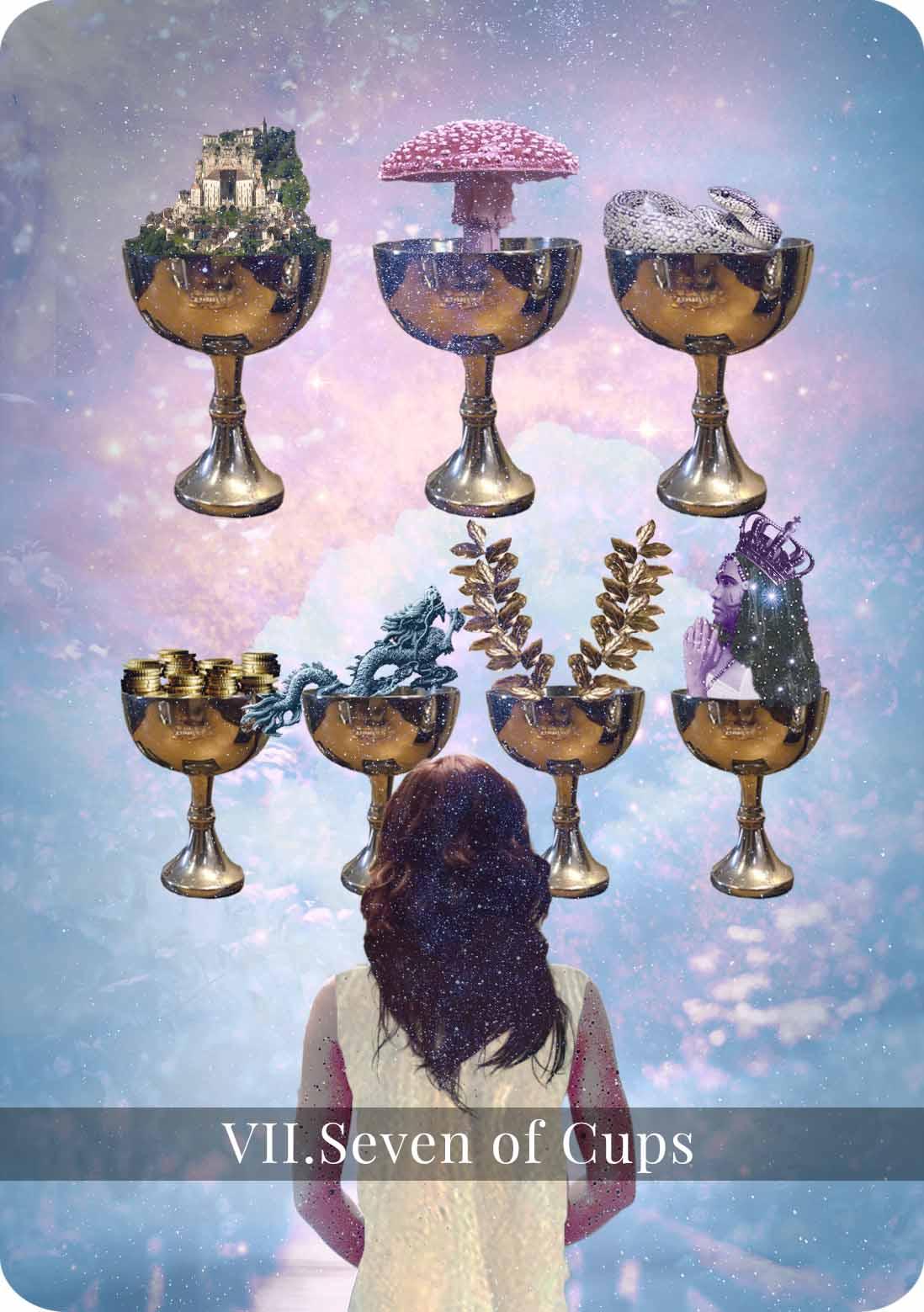 The Seven of Cups Tarot Card Meaning: Love, Career, Feelings & More