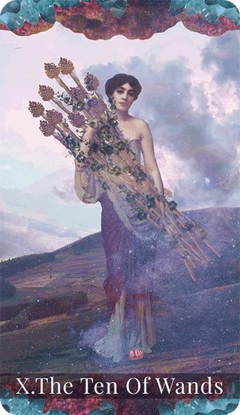 The ten of wands tarot card