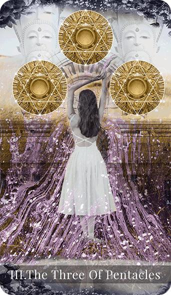 The Three of Pentacles tarot card