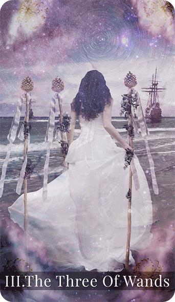 The Three of Wands tarot card