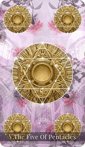 The Five of Pentacles tarot card