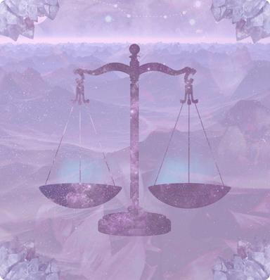 A set of scales in the foreground and the expanse of space in the background