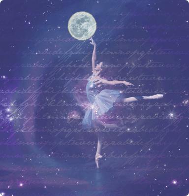 Ballerina touching moon
