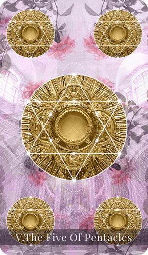 The Five of Pentacles tarot card