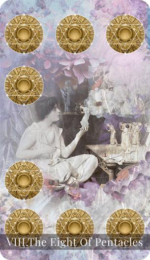 The Eight of Pentacles tarot card