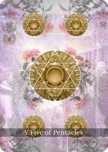 The Five of Pentacles tarot card