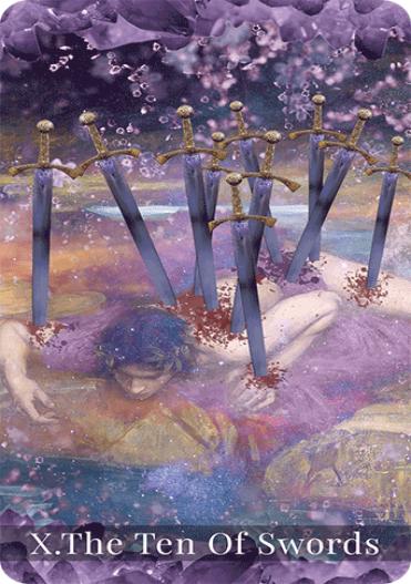 The Ten of Swords tarot card