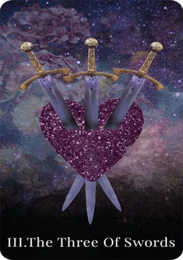 The Three of Swords tarot card