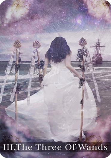 The Three of Wands tarot card