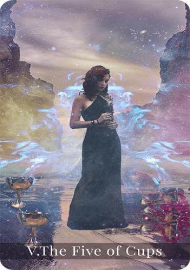 The Five of Cups tarot card
