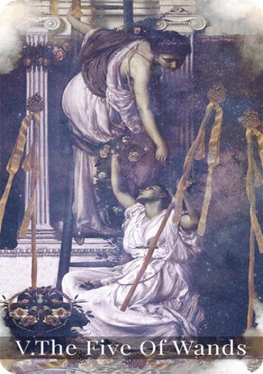 Five of wands tarot card
